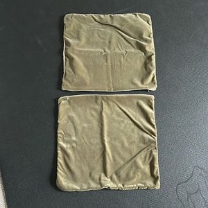 Two pottery barn, velvet pillow covers with zippers